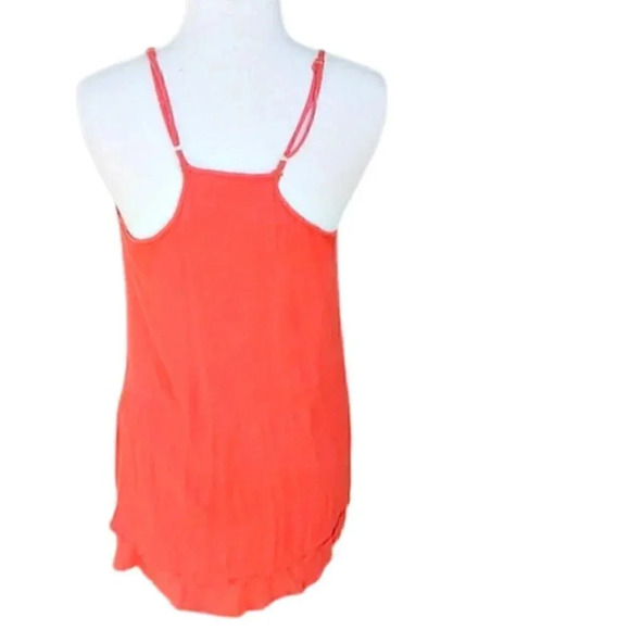 Angie Orange Embroidered Strapy Sleeveless Layered Tunic Mini Dress - Picture 5 of 5